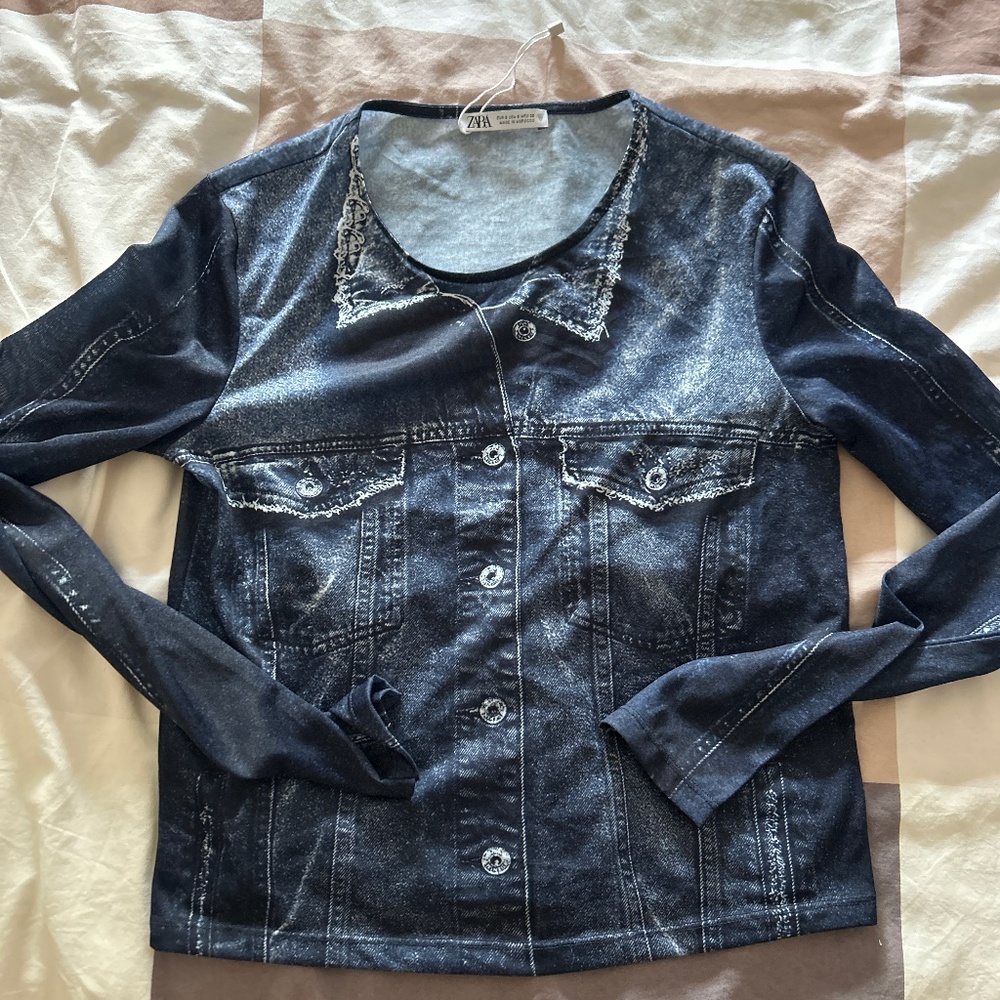 Zara denim look top